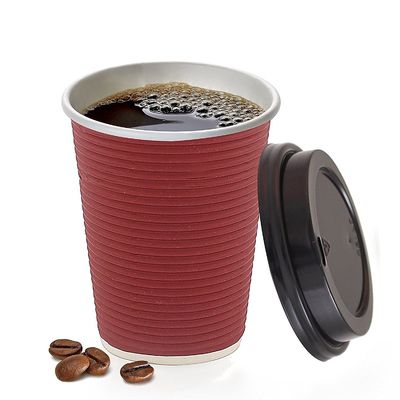 사무실 온음료 빨강 16 온스 인쇄된 테이크아웃식음식 커피 중벽 컵
