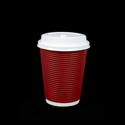 뜨거운 음료수를 위한 Lid와 퇴비성 빨간 커피 일회용 종이 첨단