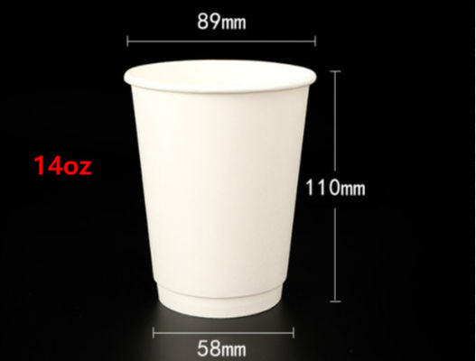 14 온스 400 Ml 논문 커피는 온음료를 위한 LID와 재활용할 수 있는 대량을 잔 모양으로 만듭니다